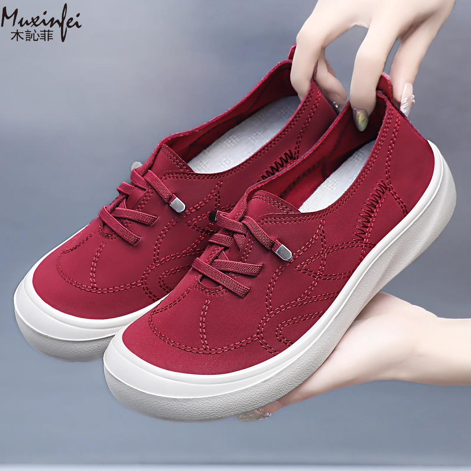 

Spring New Women's Shoes One Foot Casual Women's Shoes with Soft Soles That Are Not Tiring Versatile Walking Shoes