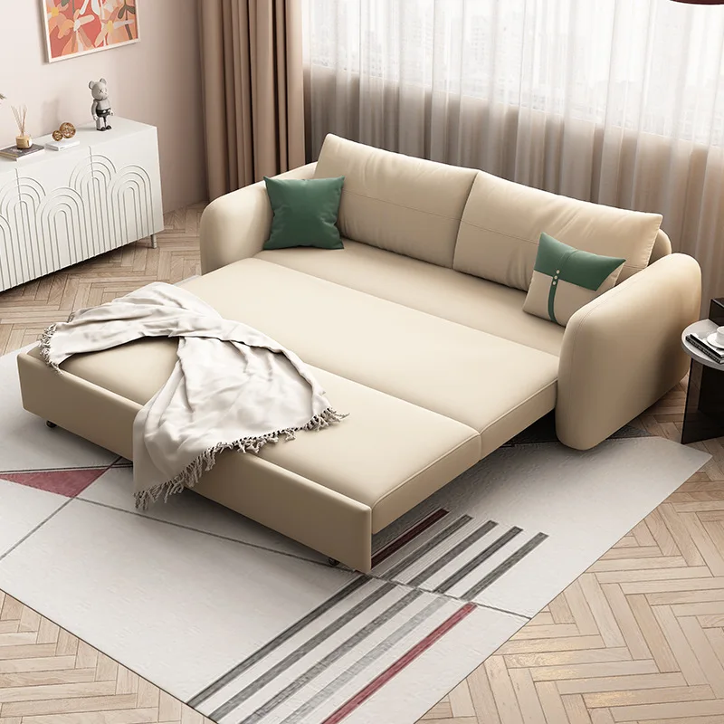 Modern Fabric Sofa Bed Folding Multi-functional Dual-purpose Living Room High-end Light Luxury Sofa Bed