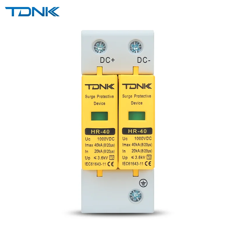 

DC 2P Low Voltage Photovoltaic Surge Protector 500V 800V 1000V with 0KA-40KA Lightning Protection for Solar Systems