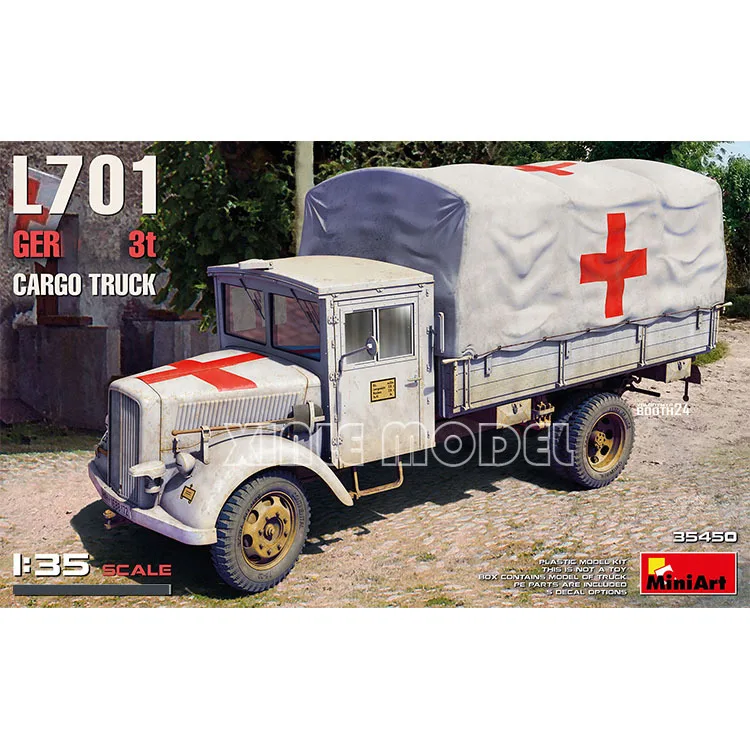 Комплект пластиковой собранной модели автомобиля MiniArt 35450 L701, немецкий грузовик объемом 3 т с деталями камеры двигателя 1/35