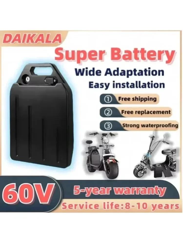 Lufttransport, Citycoco Akku 60V 20AH-100AH Harley Motorrad wasserdichter Lithium-Akku mit integriertem 40AH BMS