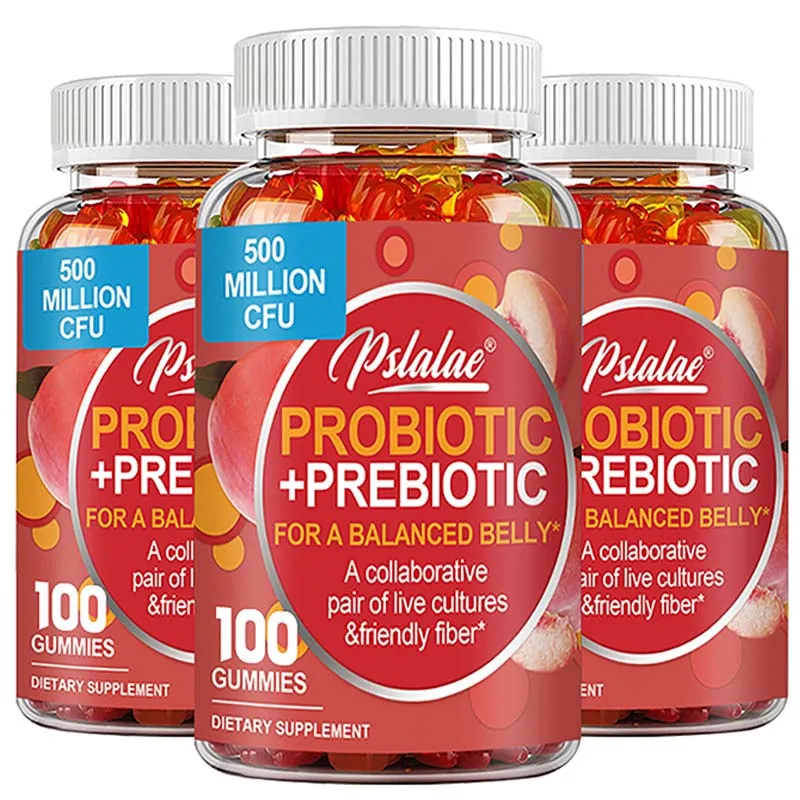 

Probiotic + Prebiotic Gummies - Promote Digestive Health and Relieve Bloating Improve Intestinal Function Support Immune Health