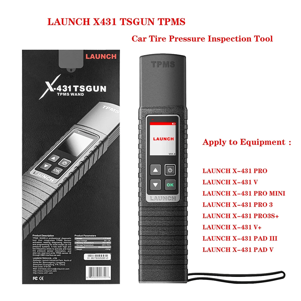 

LAUNCH X431 TSGUN TPMS Car Tire Pressure Inspection Tool Sensor Activation Read Learn Programming Detector For X431 V/V+/PRO3S