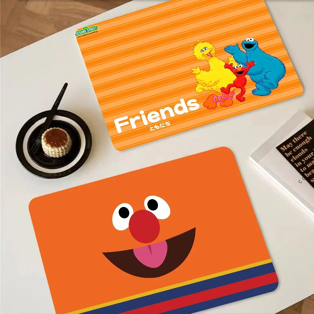 Sesame Street cartoon Printed New Super Absorbent Coffee Dish Kitchen Draining Mat Drying Mat Quick Dry Bathroom Placemat