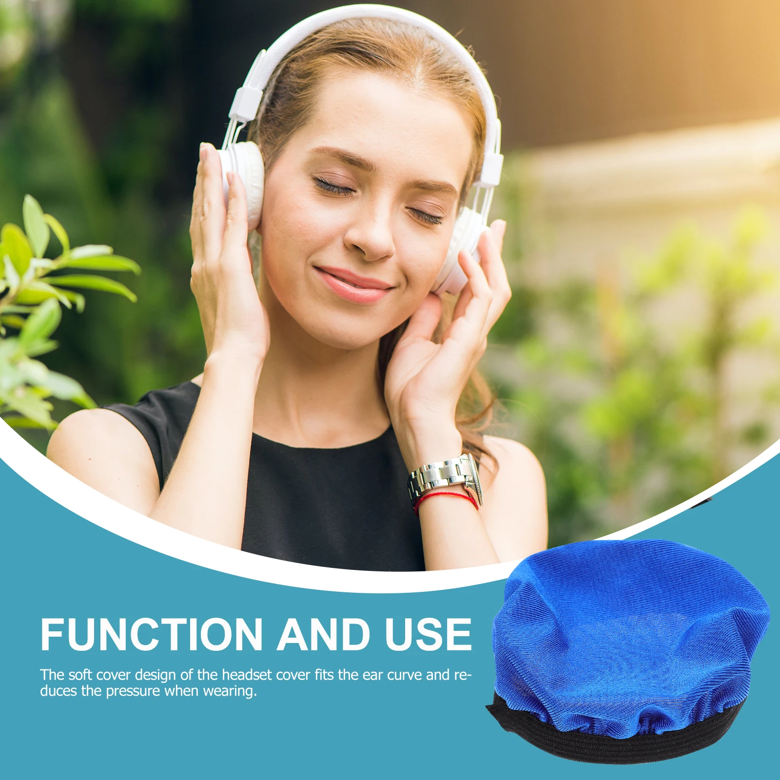 

2 Pcs Ear Cushion Cloth Replacement Covers for Wireless Headphone Ear Covers Adults Gym Training Racing Games