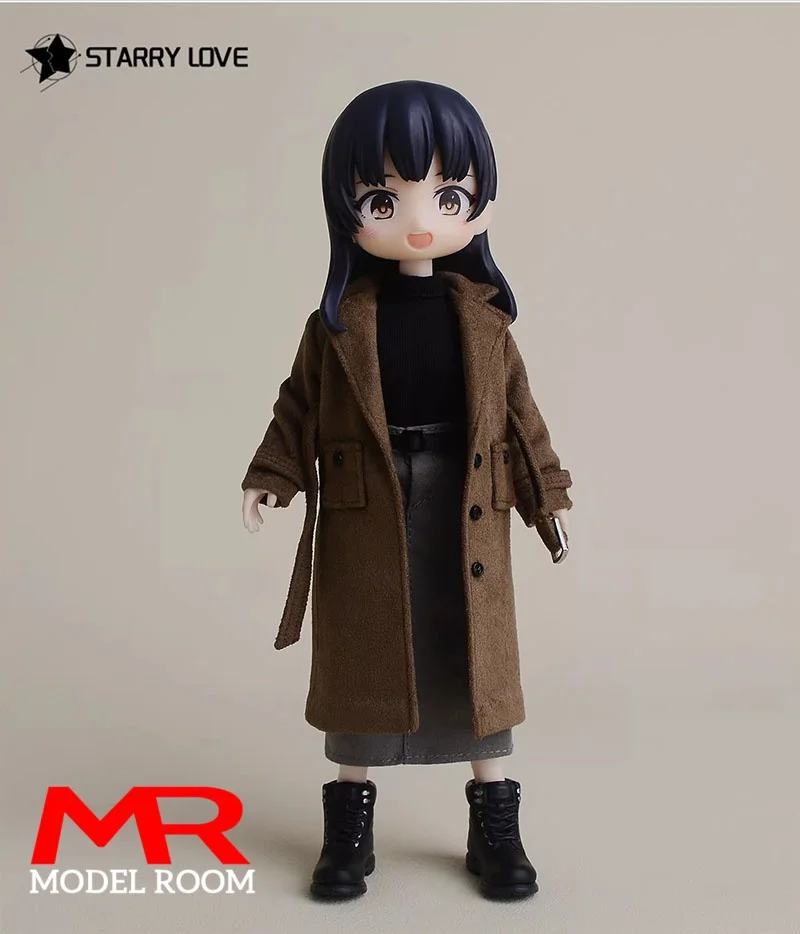 Saia Feminina de Comprimento Médio Escala 1/12 para Bonecas BJD Asi 3.0 e Figuras de Ação Romankey de 6''