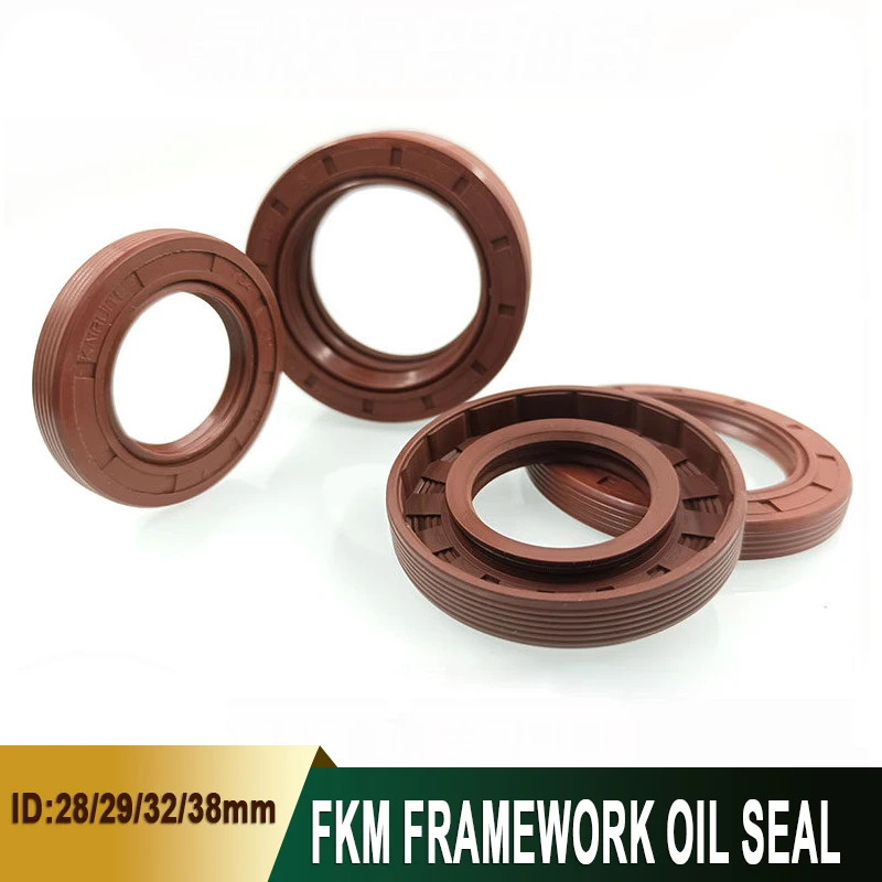 1Pcs Heat Resistant FKM Fluorine Rubber Oil Seal High Temperature Anti-Leak Shaft Sealing Gasket ID 28/29/32/38mm OD 48-58mm