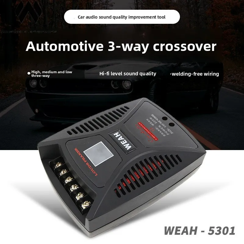 MW Audio 2Pcs HiFi Car 3 Way Crossover MKP Capacitor High Mid Low Frequency Divider