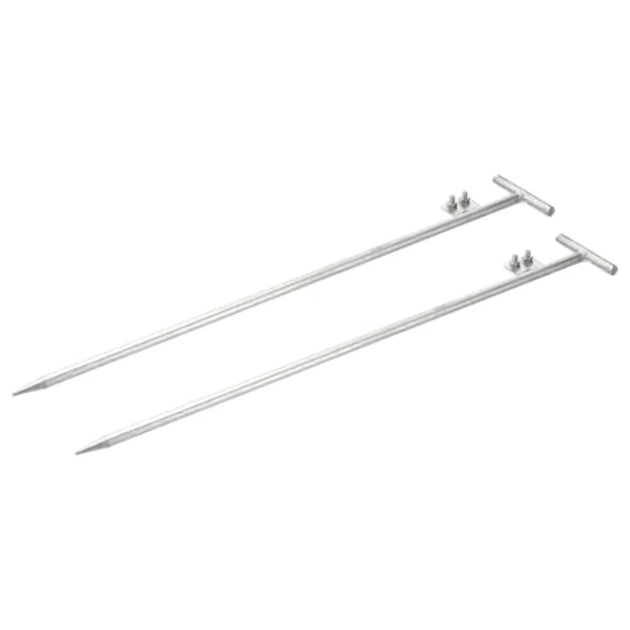 

2 Pcs Ground Rod Hot Galvanized Grounding Pin 2.9ft T-Shape Welding Plate Single Hole Grounding Stake for Antenna Satellite Dis