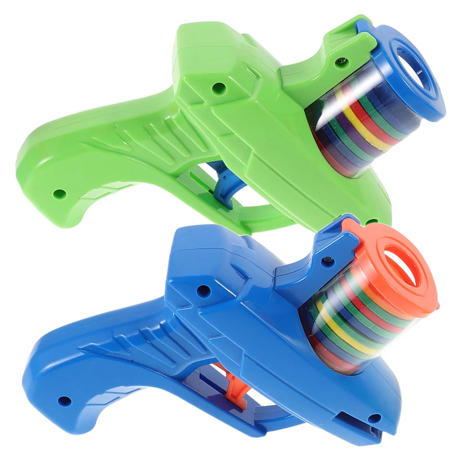 

2 set Foam Disc Shooter Set Flying Disks Lightweight Kids Outdoor Game Family Fun Skill Development Safe Plastic Launcher For