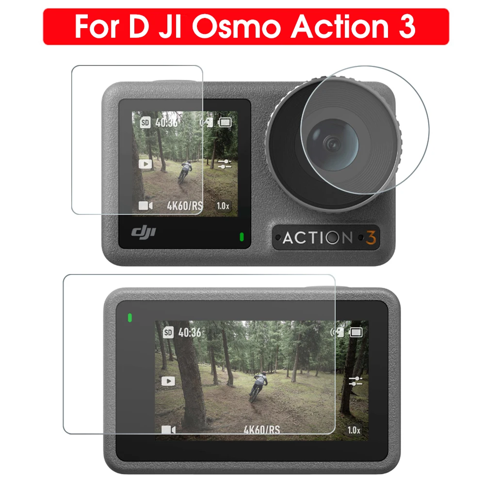 

1set Full Screen Tempered Glass For DJI Action3 Protective Glas Screen Protector for DJI Osmo Action3