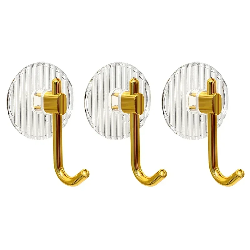 Acrylic Luxury Wall Hook Home Decor Strong Adhesive Bathroom Towel Rack No Punching Hanging Coat Hanger Door Back Key Bag Holder