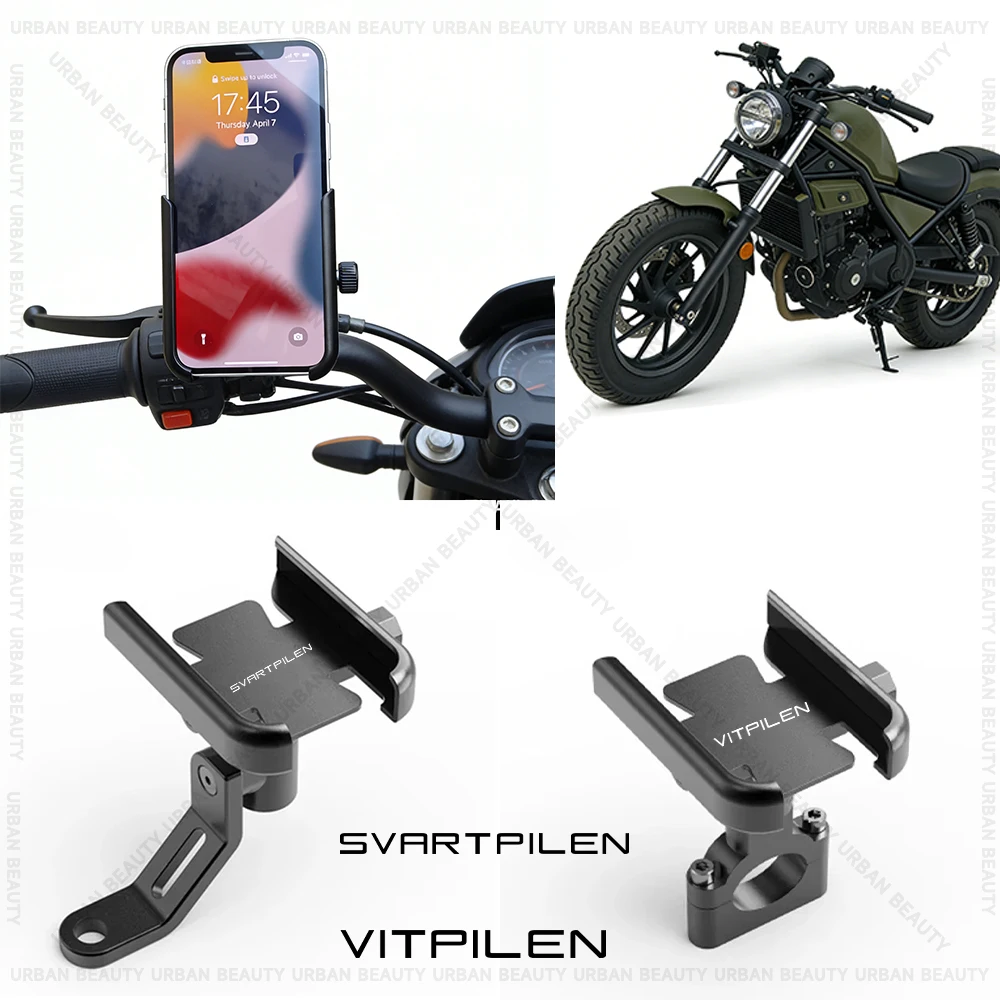 For Husqvarna Svartpilen Vitpilen 125 250 401Motorcycle Phone Holder GPS Bracket Cellphone Stand Rearview Mirror Handlebar Mount