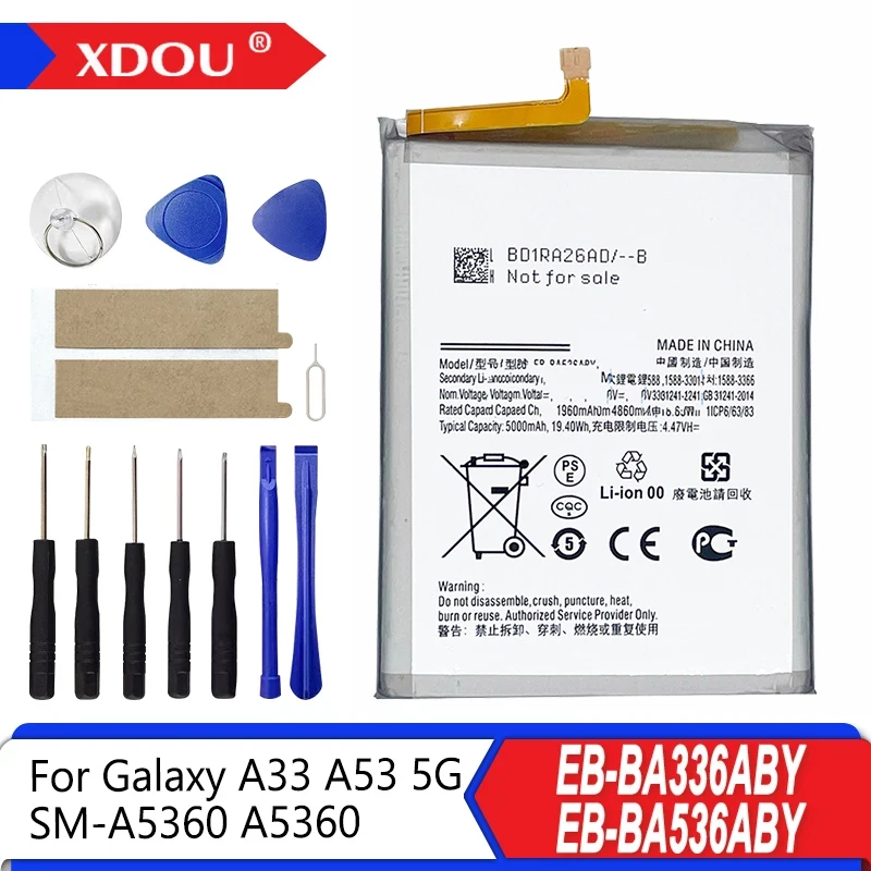 Brandneuer EB-BA336ABY/EB-BA536ABY 5000 mAh Akku für Samsung Galaxy A33 A53 5G SM-A5360 A5360 + Werkzeuge