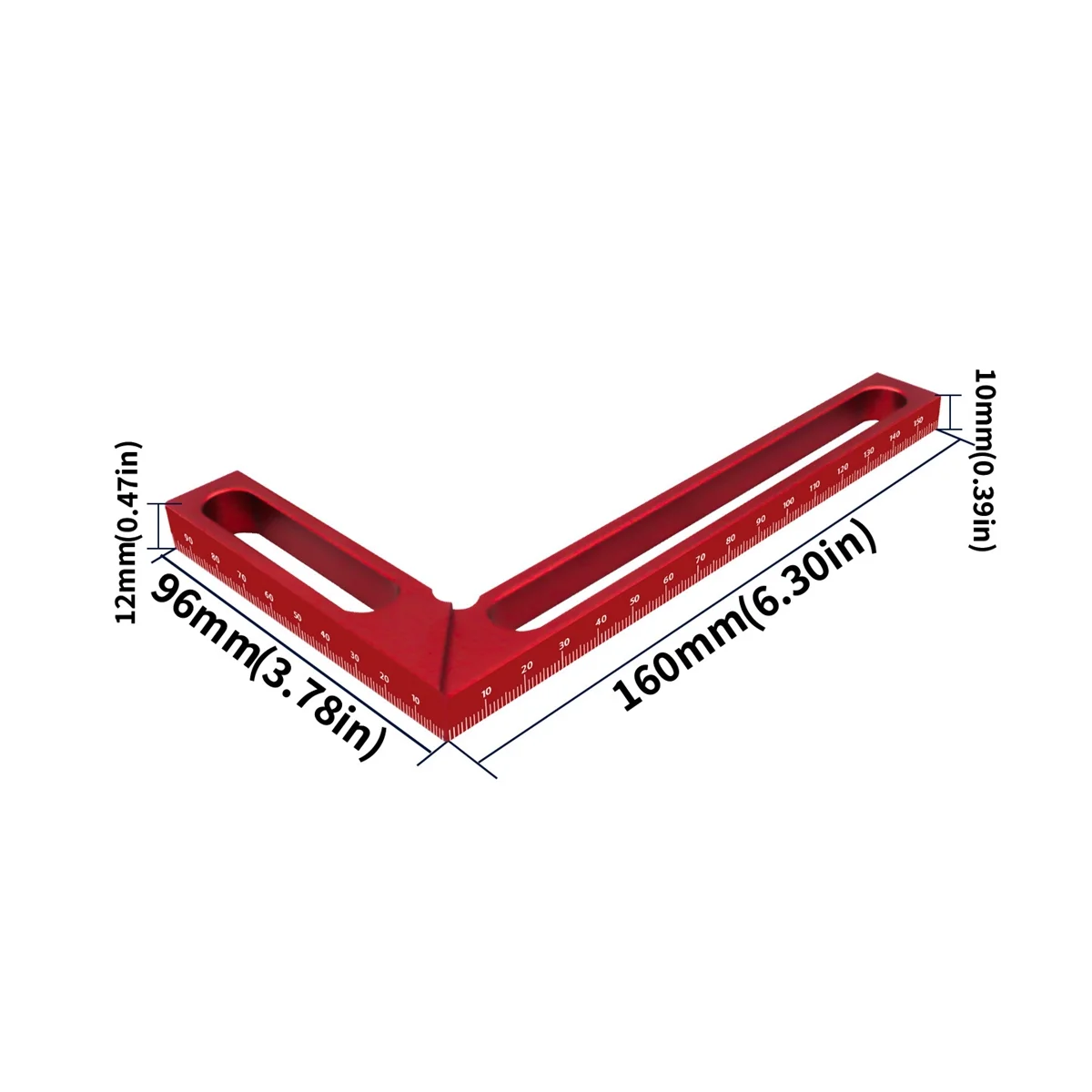 Woodworking Right Angle Ruler Carpenter Square Measuring Ruler 90° Right Angle Calibrator for Wood Work Projects-160mm