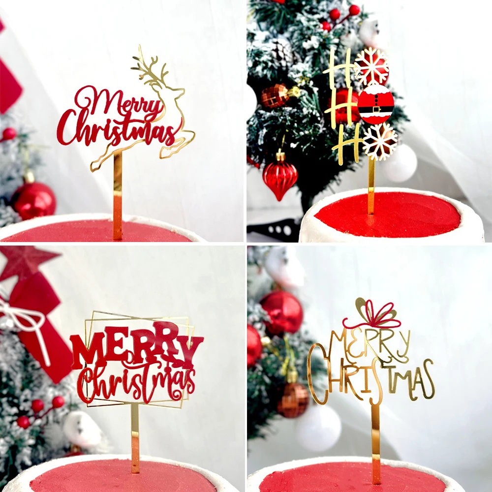 Frohe Weihnachten Acryl Kuchen Topper Weihnachten Party Liefert Kuchen Dekoration Einsatz Urlaub Geschenk Festliche Feier Kuchen Dekor