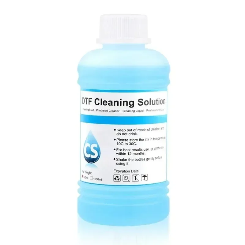 500ml 1000ml Strong DTF Cleaning Solution for Epson DX4 DX5 DX7 XP600 TX800 L1800 L805 L800 1390 I3200 DTF Ink Cleaning Liquid