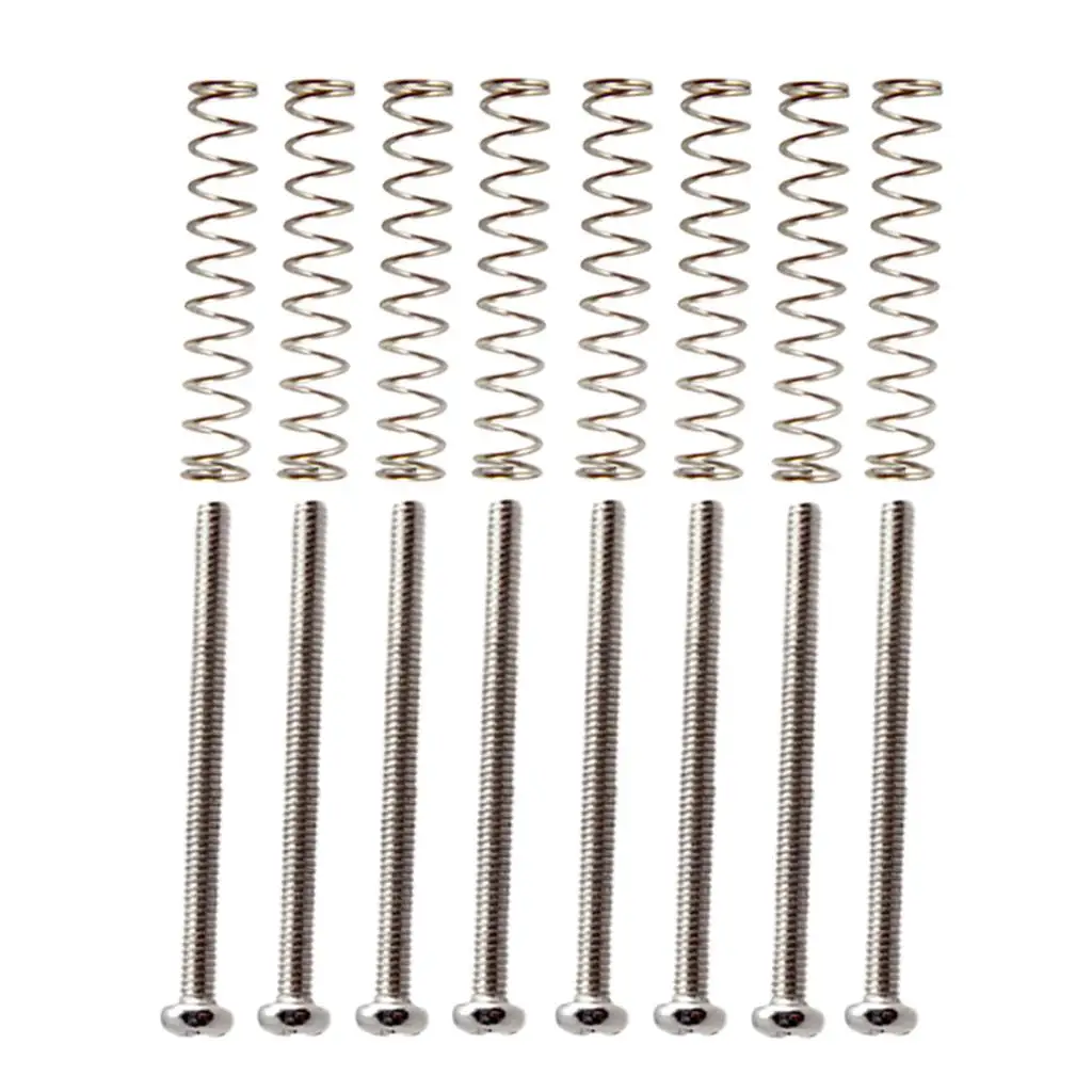 Tooyful 8 Pieces Metal Humbucker Double Coils Pickup Frame Clamp Screws + Springs for Electric Guitar Replacement Parts