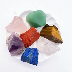 7pcs/bag Natural Chakra Amethyst Lapis Raw Crystal Clear Quartz Rock Stone Healing Energy Minieral Specimen Home Decoration Gift