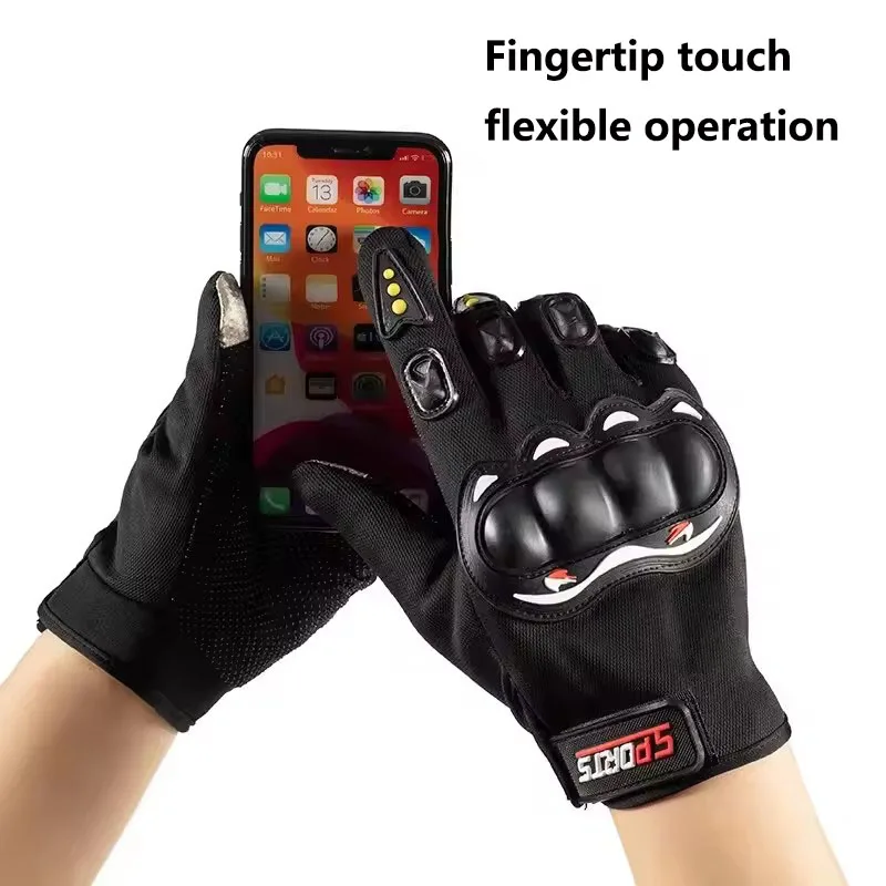 Men Touch Screen Full Finger Sports Gloves Breathable Non Slip Gloves for Motorcycle Cycling Off-road Equestrian Outdoor Sports