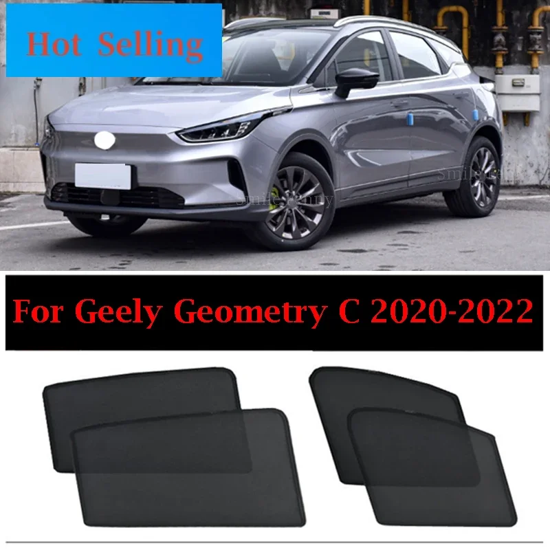 

For Geely Geometry C 2020-2023 Car Door Glass UV Heat Protection Cover Side Window Sun Visor Mesh Curtain Auto Custom Sunshield