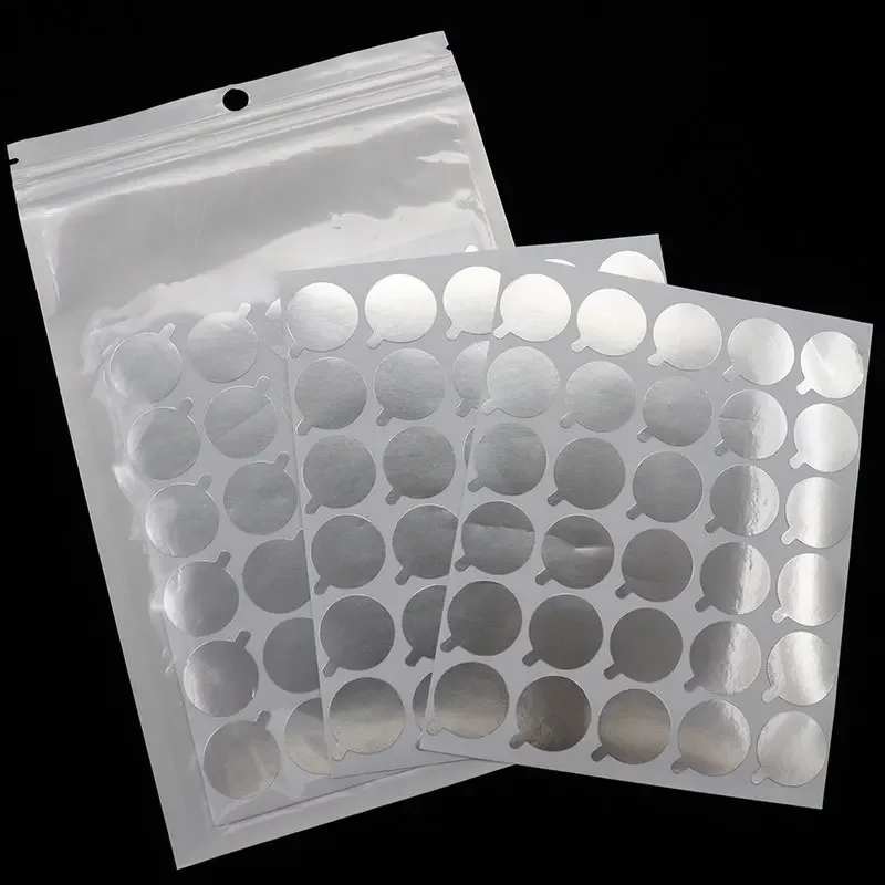 300Pcs Disposable Eyelash Glue Holder Foil Pallet Eyelash Extension Glue Pads Lashes Stickers Stand on Eyelash Jade Stone