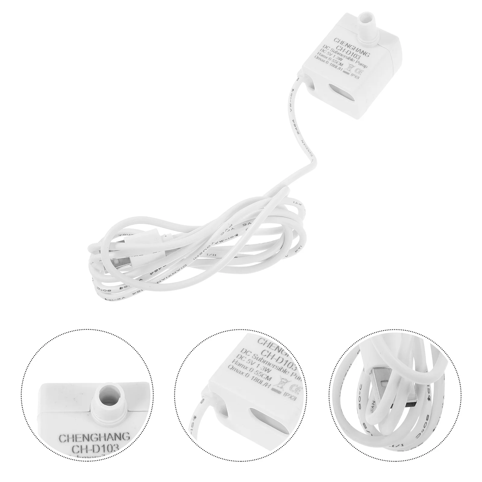 

5V 180L/H Mini Submersible Water Pump for Aquarium Fish Tank USB Small Fountain Pump Pond Filter Kit Outdoor Use Efficient Flow