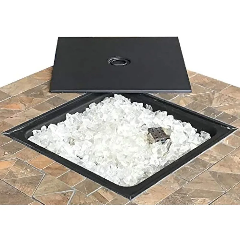 AFP-STT Outdoor Patio 40,000 BTU 30x30 Inch Square Tile Table Top Propane Fire Pit and Fire Glass