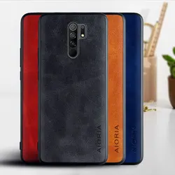 Case for Xiaomi Redmi 9 9A 9C Luxury Vintage leather skin phone cover for xiaomi redmi 9 case funda Business coque capa