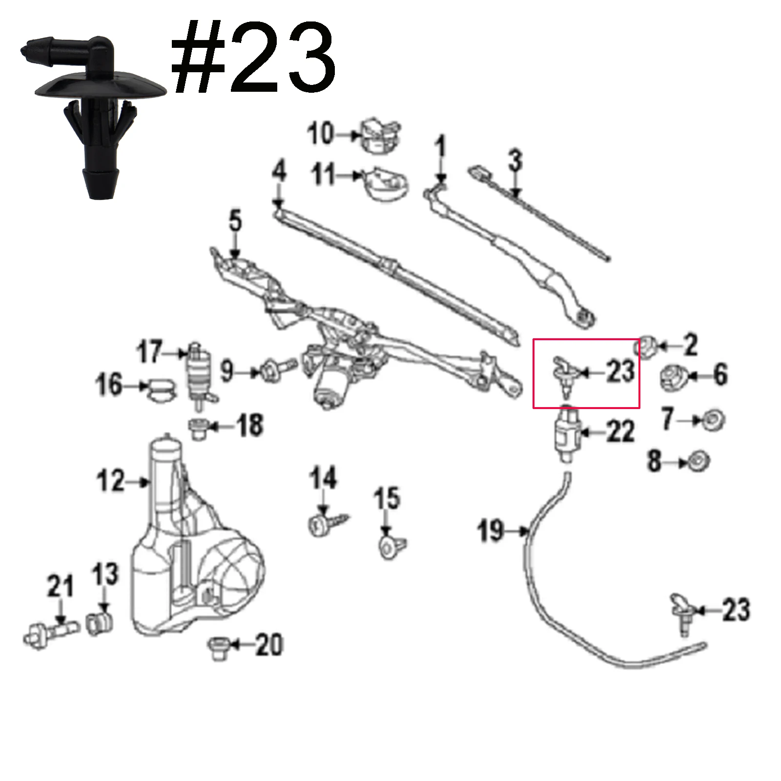 Windshield Washer Hose Connector For Mercedes-Benz Dodge Sprinter 2500 MB100 MB140 Windscreen Wiper Nozzle Sprayer OE# 5125061AA