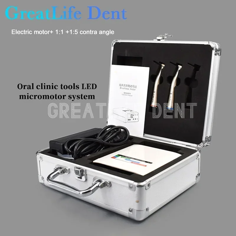 GreatLife Dental Equipment Led No Brushless Dental Led 1:5 Contra Angle Low Speed Handpieces Wewnętrzny elektryczny silnik dentystyczny