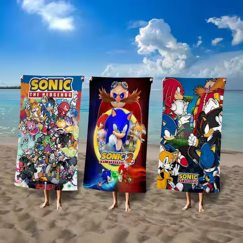 Cartoon S-Sonic Cartoon Beach Towel Cute Kawaii Room Decor Bath Girls Children Hand Towels For Bathroom Shower
