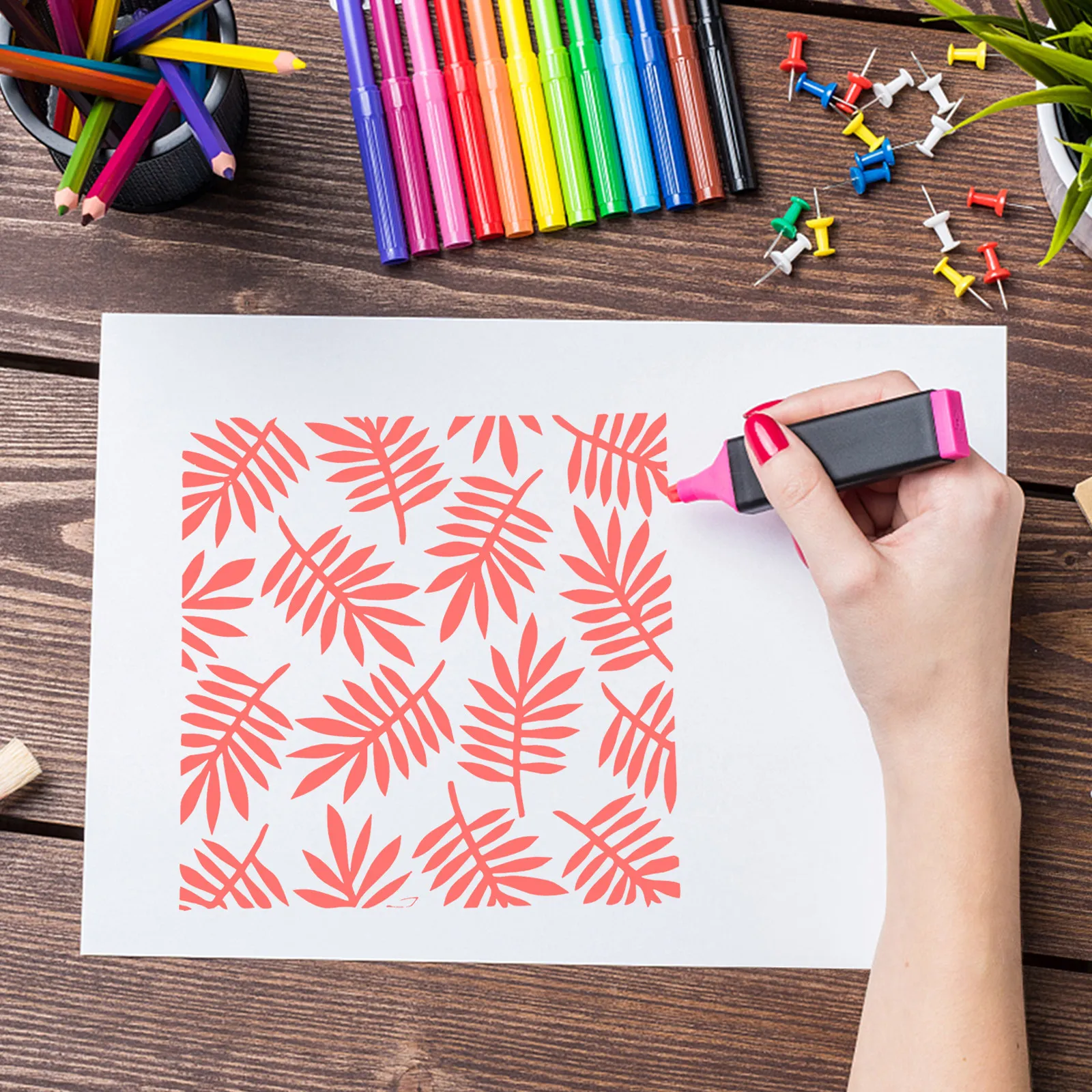 8Pcs Hollow Painting Templates Safe Pet Material Kids DIY Drawing Stencils Reusable Washable Art Craft Decoration Tools