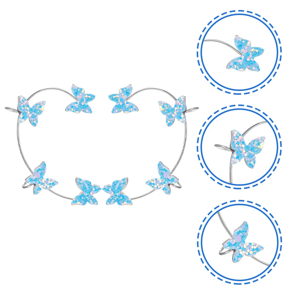 1 زوج الأذن العظام كليب الأذن الأصفاد للنساء الفراشات تصميم لا ثقب اللازمة كول مريح اكسسوارات حفلات الزفاف