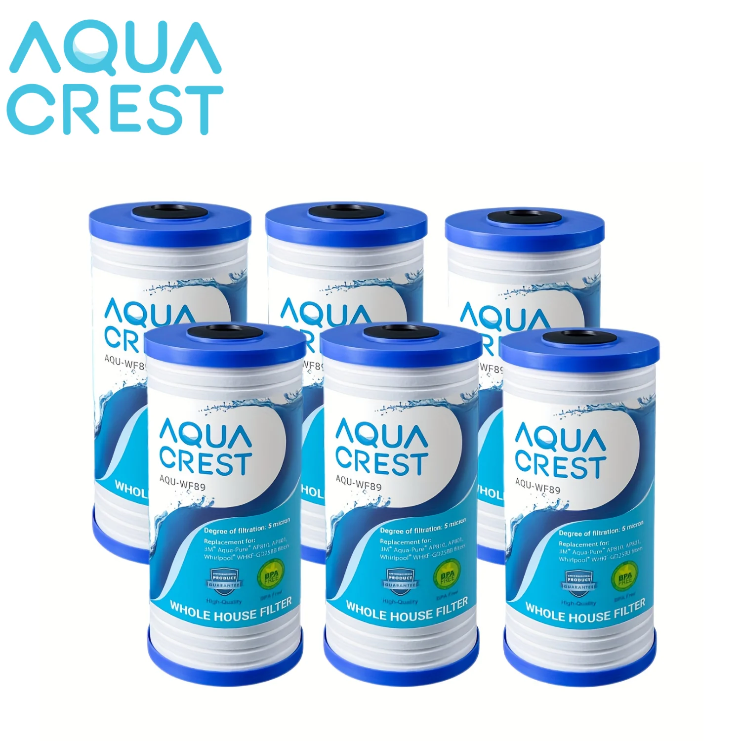 AQUA CREST AP810 Ganzhaus-Wasserfilter-Ersatz für 3M Aqua-Pure AP810, AP811, Whirlpool WHKF-GD25BB, Well Leitungswasserfilter