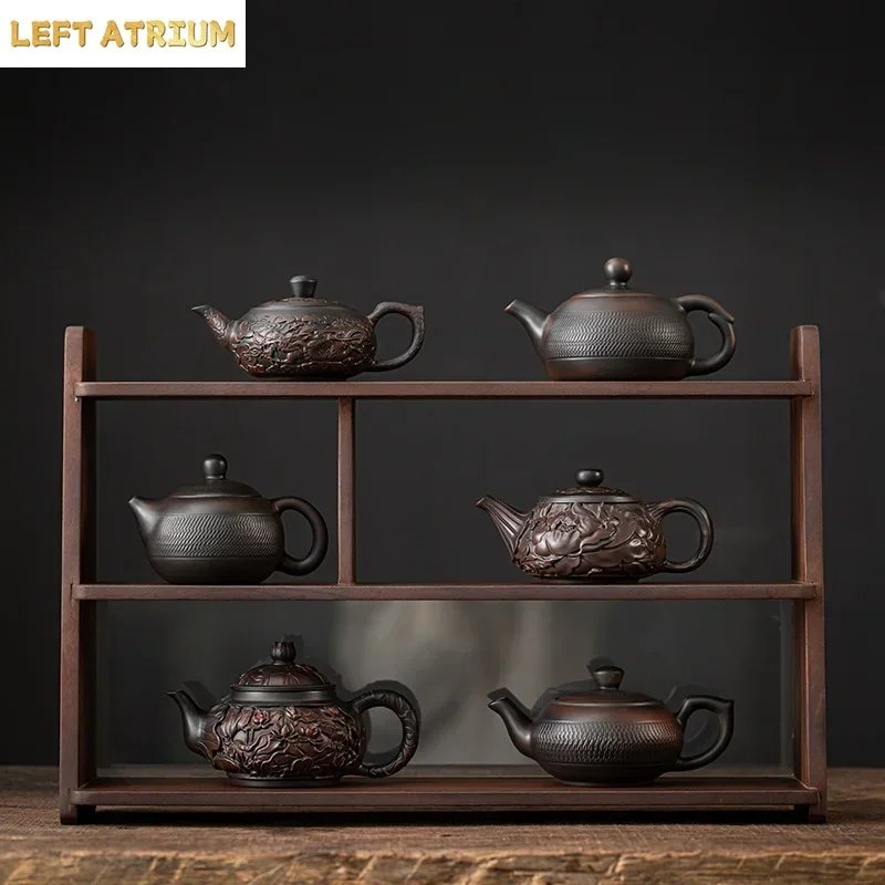 Jianshui Purple Ceramic Teapot Chinese Xishi Pot Handmade Jumping Knife Pattern Household Ceramic Filter Brewing Teapot