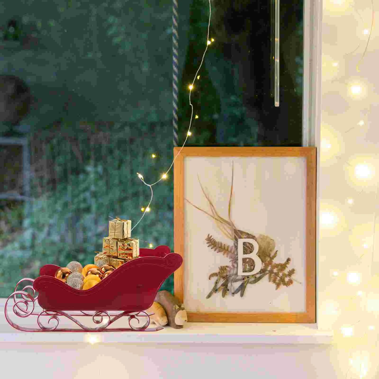 

Christmas Sleigh Desktop Adornment Model Theme Decoration Party Gift Miniature Sled Pendant Plastic Outdoor