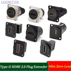 Type-D HDMI 2.0 Plug Extender 40m, 4K Lossless Wall Plate Amplifier Stabilizer Chip, Anti-Interference for Projector CCTV