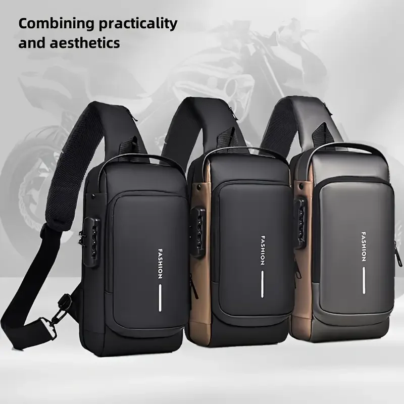 

2026 Men'S Anti-Theft Password Lock Chest Bag,Durable Oxford Fabric, Adjustable Shoulder Strap, Crossbody Style with Secure Lock