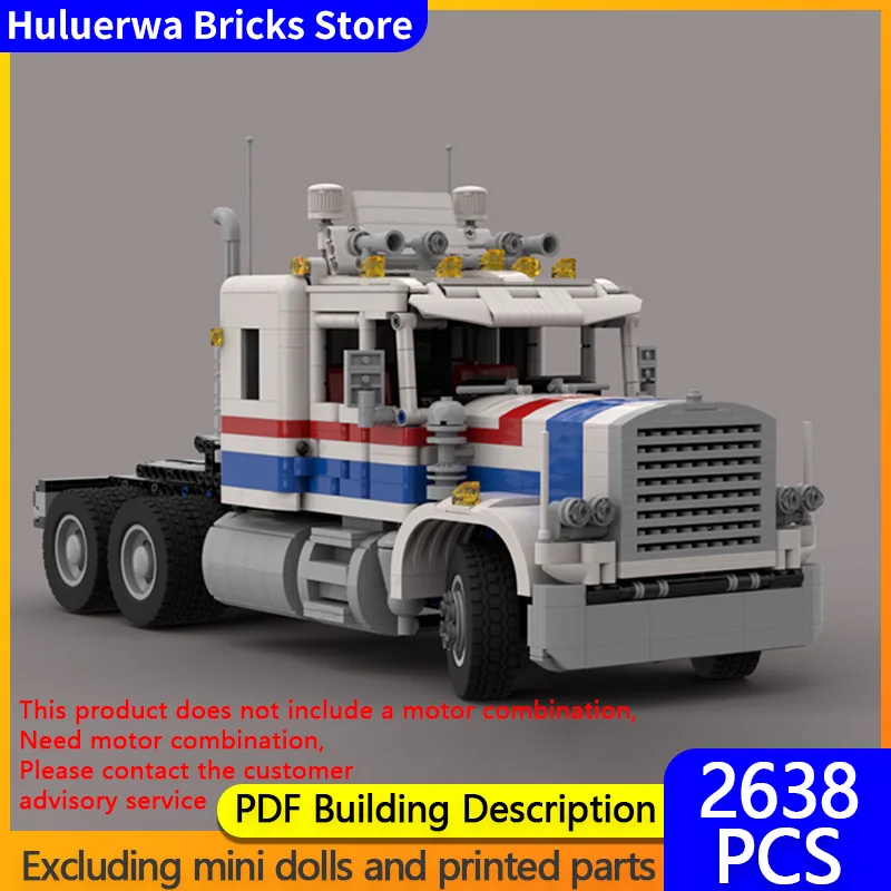 

City Car Model MOC Building Bricks Long Head Tank Semi-Trailer Tractor Modular Technology Gifts Holiday Assemble Children Toys