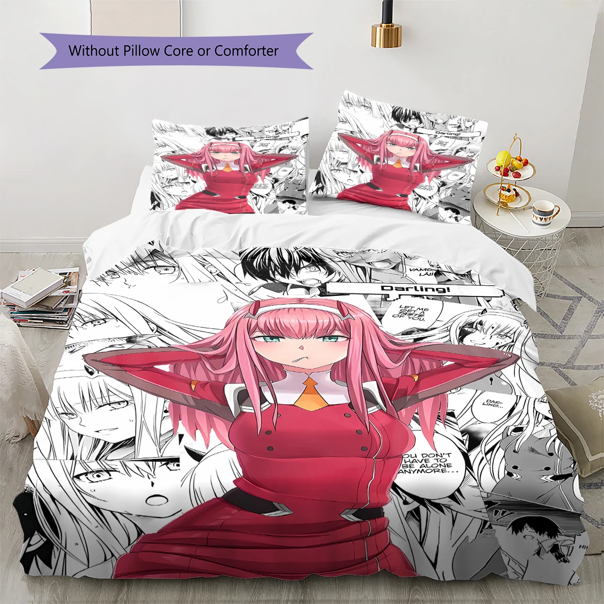 Darling in the Franxx Comfortable Softness Duvet Cover, Children Bedding Gift, Extra Large Multiple Sizes -HE8