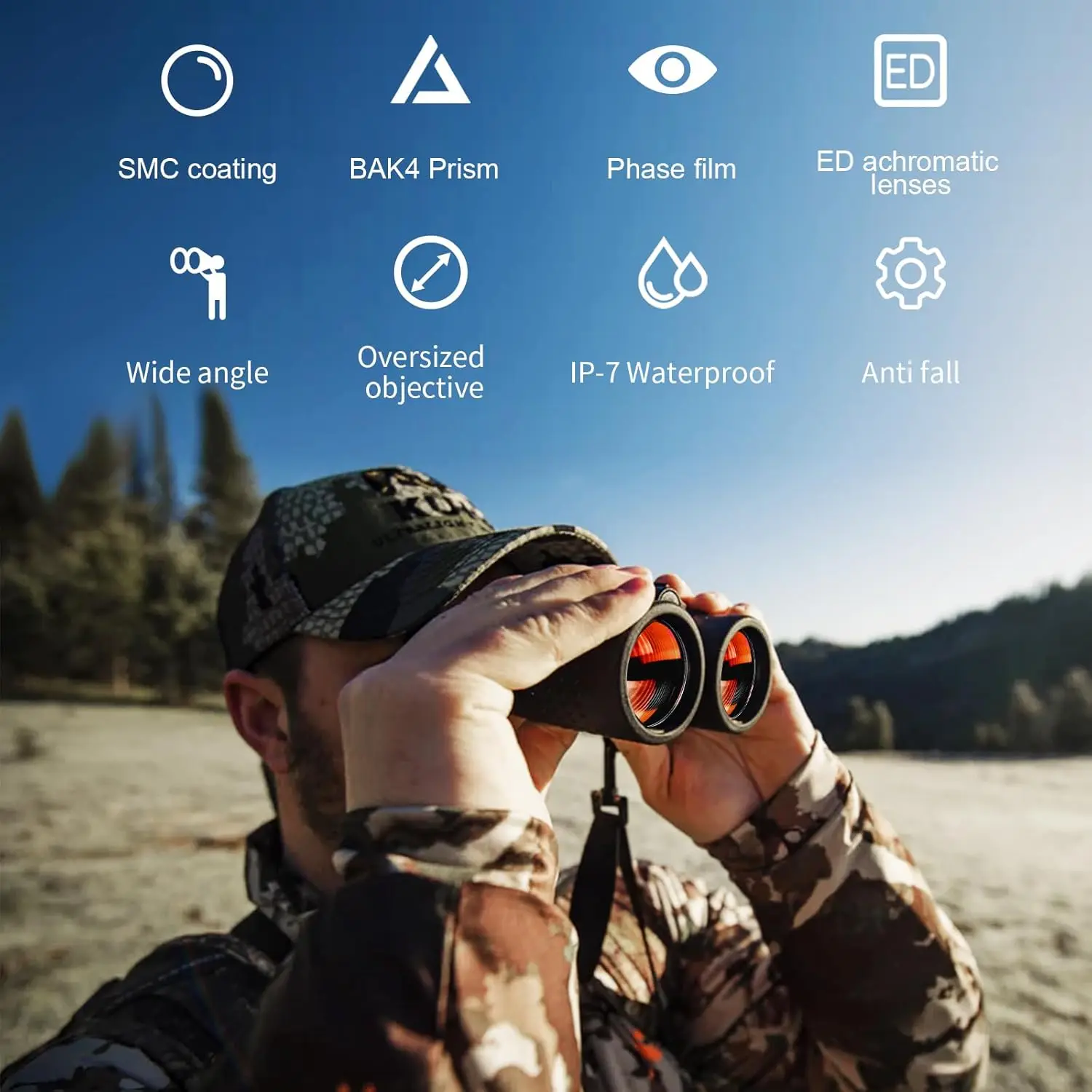 Shuntu 8x32 ED Binocular with Extra-Low Dispersion Objective Lenses Wide View Angle BAK4 & FMC for Birdwatching Hunting Camping - view 6