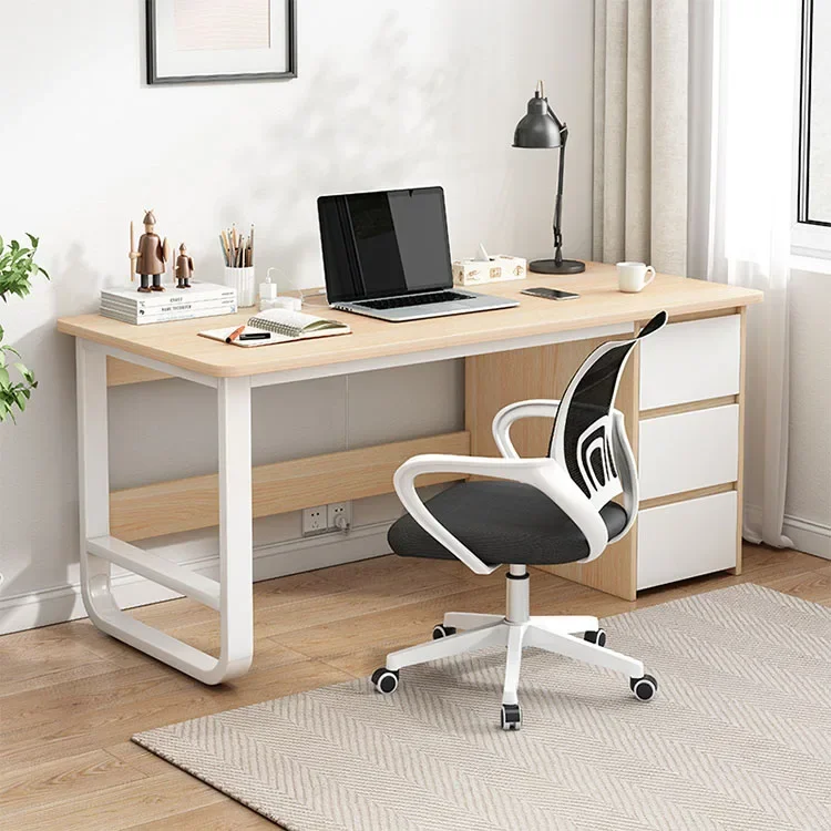 

Simple modern desk home student bedroom writing desk office employee single computer desk with storage drawer