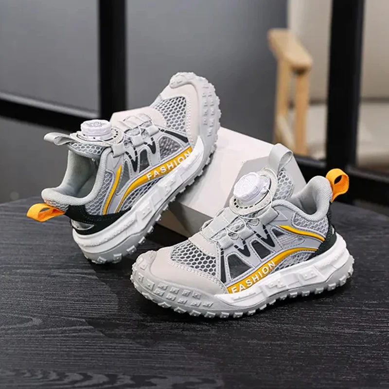 New Anti-skid Mesh Kids Sneakers for Boys Running Walking Lightweight Casual Shoes With Fashion Dragon Pattern Size 30-39