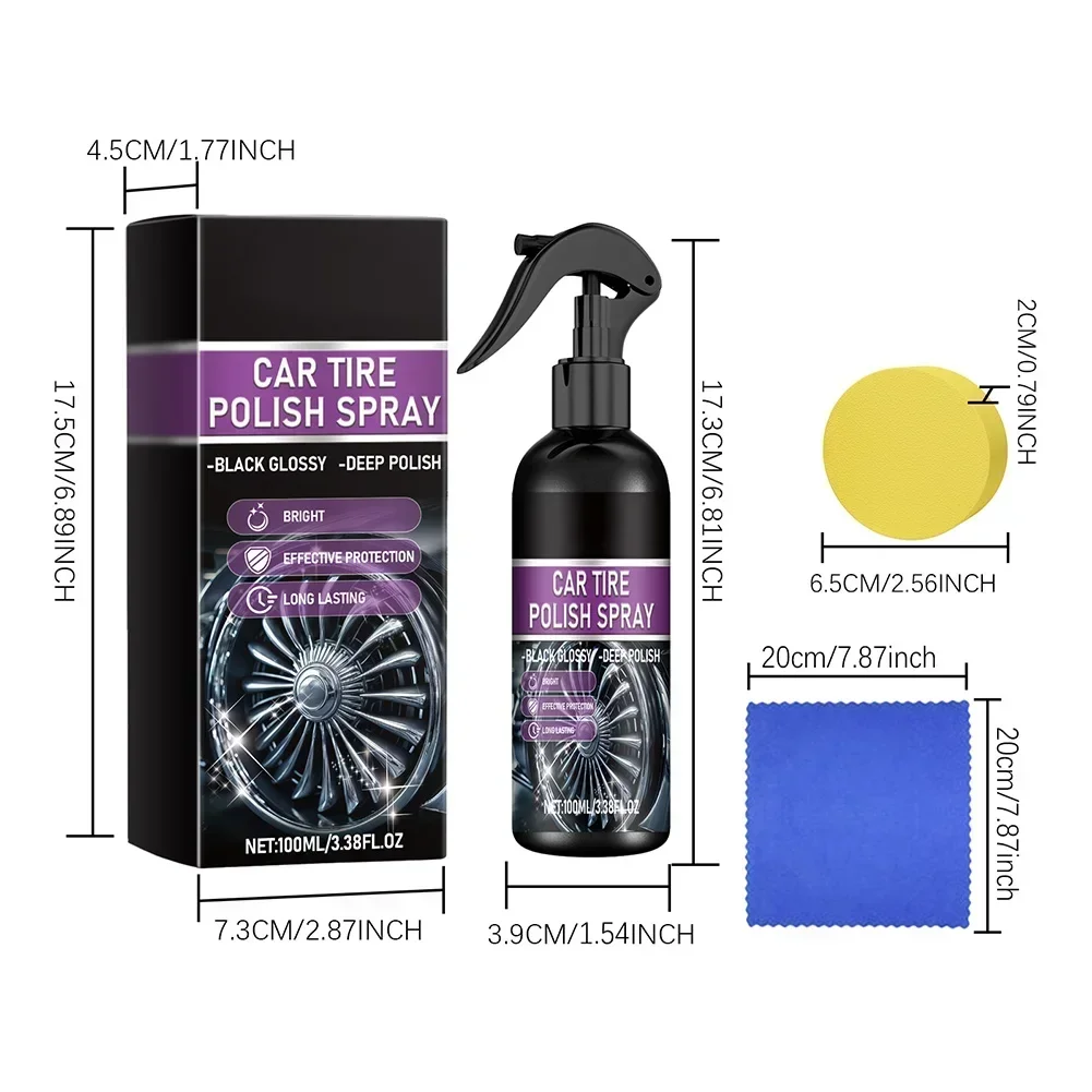 Car Tire Shine CoatingAuto Tire Polishing Brightener Long-lasting Gloss Waterproof And Antifouling Plastic Rubber Wheel Restorer