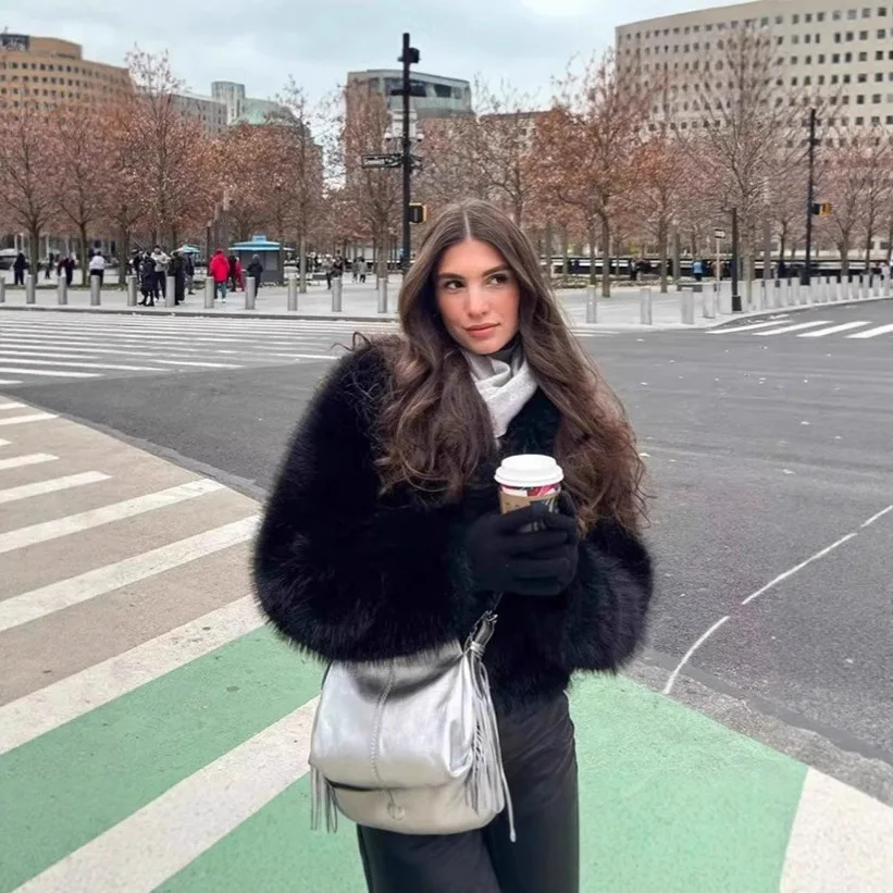 

Осенне-зимняя короткая куртка из искусственного меха для женщин, молодежная, для среднего и пожилого возраста, с длинным рукавом