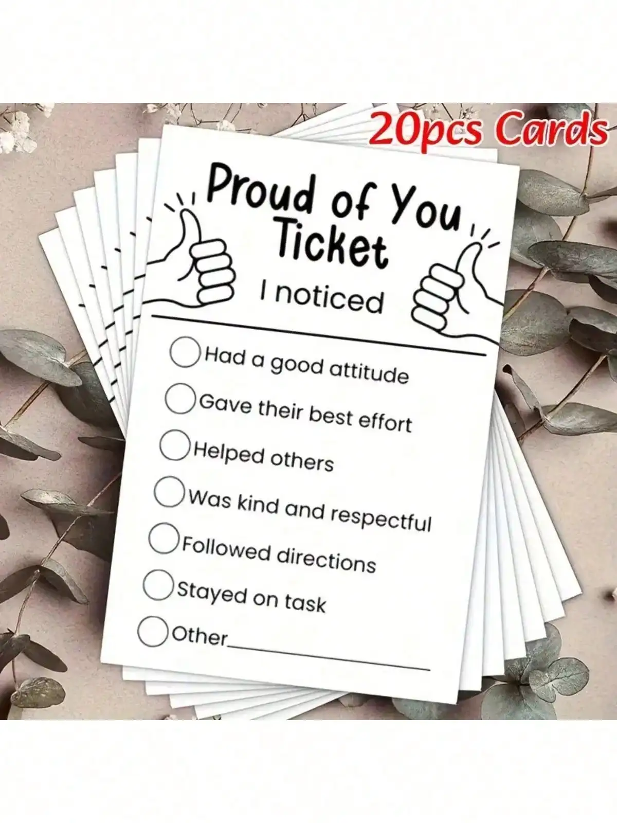

20-Sheet Reward Sticky Notes - Thick Tear-off Pads for School/Home, Ideal Teacher’s Day/Back-to-School Gift Valentine's Day
