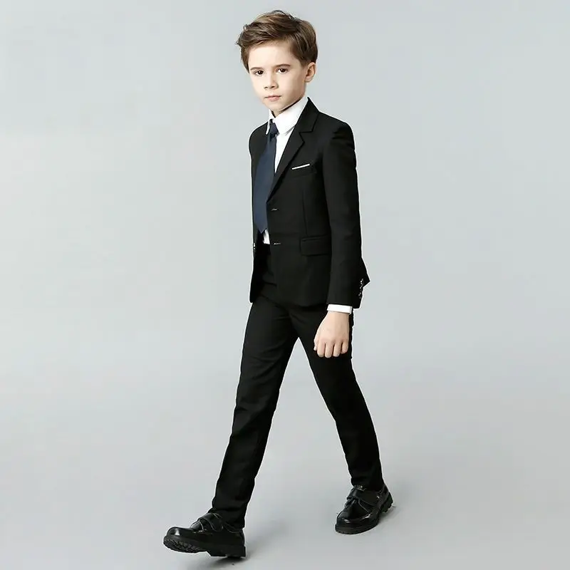 Boys 3 Piece Suit Set British Style Blazer Vest Pants Toddler Kids Gentleman Formal Outfit Spring Autumn Winter