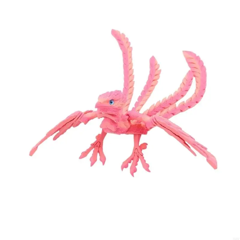 Unique Adjustable Wing Phoenixes Sculpture 3D Printed Ornament Office Decoration 55KF