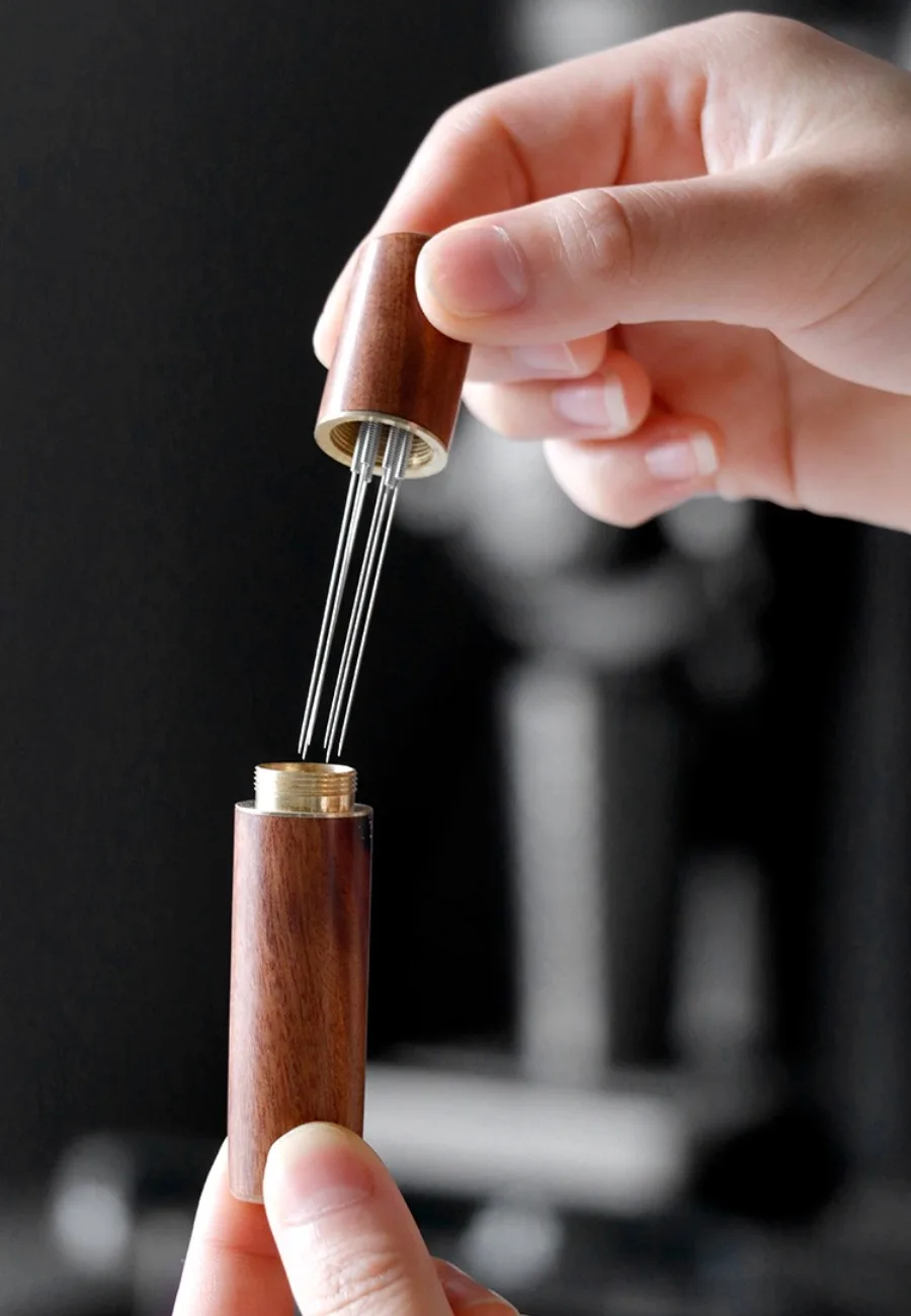 Professioneller Edelstahl-Kaffeepulver-Tamper Espresso-Rührer WDT-Werkzeug Verteiler Nivellierer Barista-Set Zubehör – Detail 7